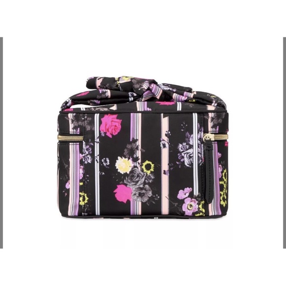 VICTORIA'S SECRET Black Floral Stripe Small Weekender Train Case - Picture 3 of 5